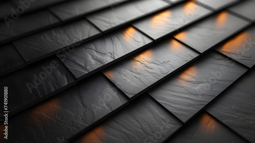 Dark rectangular tiles or tiles with a golden glow.