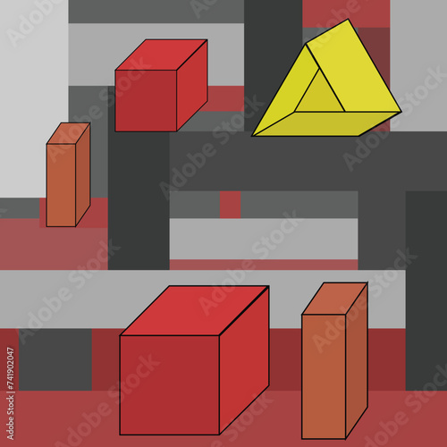 abstract illustration of colorful geometric figures