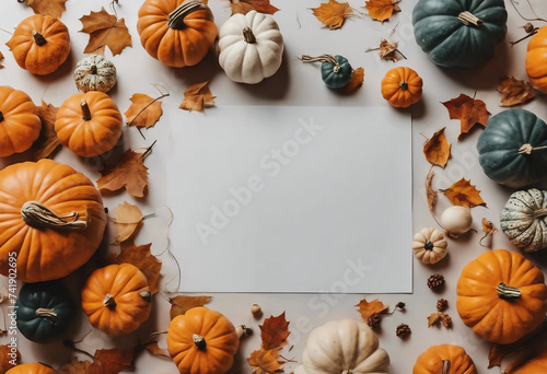 Hobby background with handmade pumpkins DIY craft decoration for fall and winter holidays Flat lay t