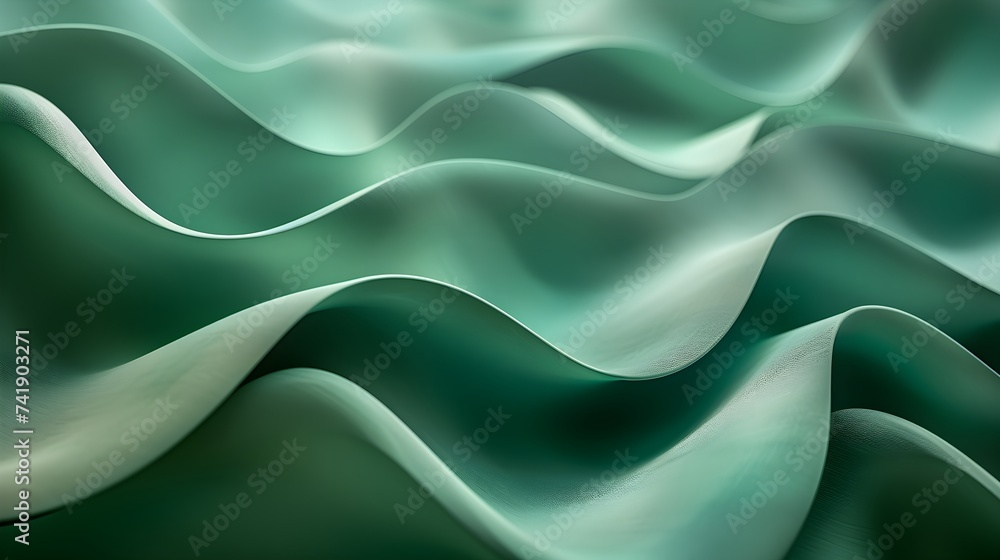 Abstract green 3D wavy background Abstract green 3D wavy background