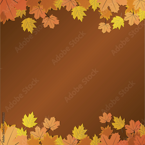 illustration of autumn leaves in color background  autumn
