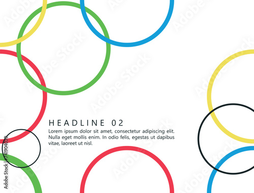 abstract colored rings on a white background. Background for design.