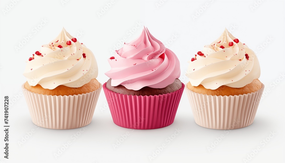 cupcake with red white frosting and sprinkles