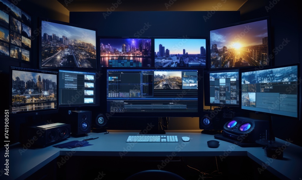 Fototapeta premium Shot of an amazing video editors studio