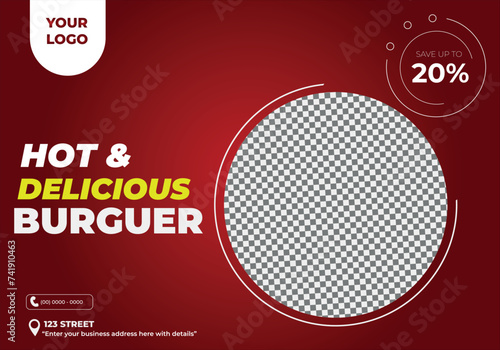 2 - Flyer template for Fast Food and Burguer restaurants, Fully editable and vectorized.