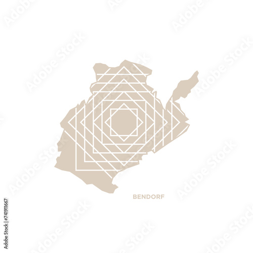 Bendorf Map - World Map International vector template. German region silhouette vector illustration photo