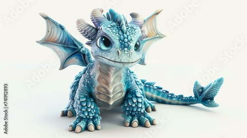 A delightful 3D rendering of an adorable dragon  showcasing its vibrant colors and playful expression. Perfect for adding a touch of whimsy to children s books  websites  and merchandise.