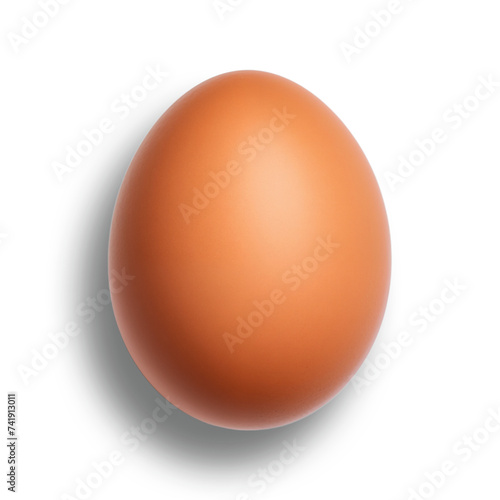 Brown egg isolated on transparent or white background, png