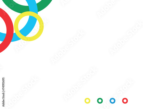 Olympic background . Colored rings on a white background. Abstract bright background for design.