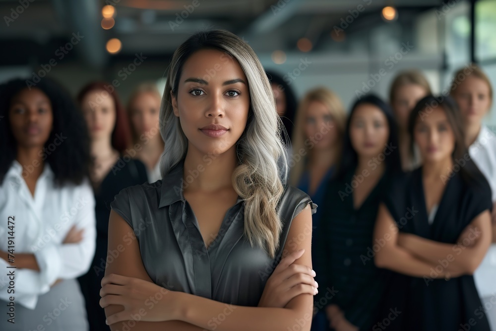 group of diverse professionals standing with arms crossed in front of the camera group of diverse professionals standing with arms crossed in front of the camera
