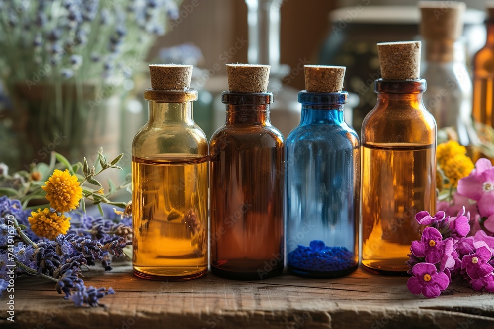 bottles with different remedies inside bottles with different remedies inside