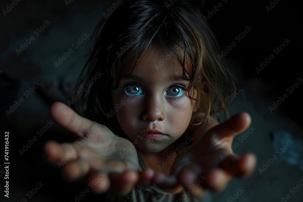 poor child asking for help Stock Photo | Adobe Stock