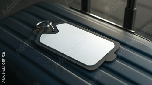 Showcase your travel accessory designs with this stylish and modern empty luggage tag mockup. Featuring a unique shape and high-quality material, this tag is perfect for adding a personal to