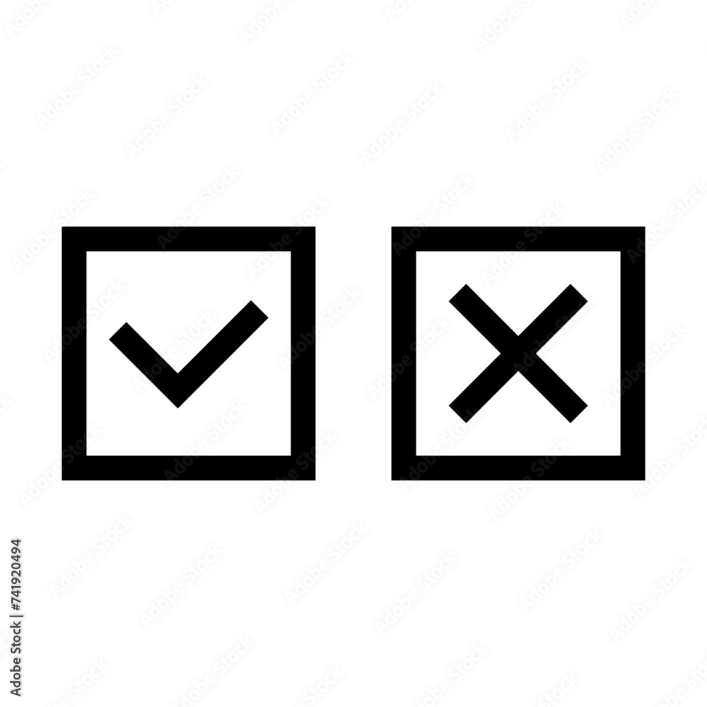 Yes and no buttons. Checklist icon, check marks. Tick, cross or question signs. True or false. Test buttons, signs or labels. tick, cross, question mark and exclamation point. Vector set Yes and no buttons. Checklist icon, check marks. Tick, cross or question signs. True or false. Test buttons, signs or labels. tick, cross, question mark and exclamation point. Vector set
