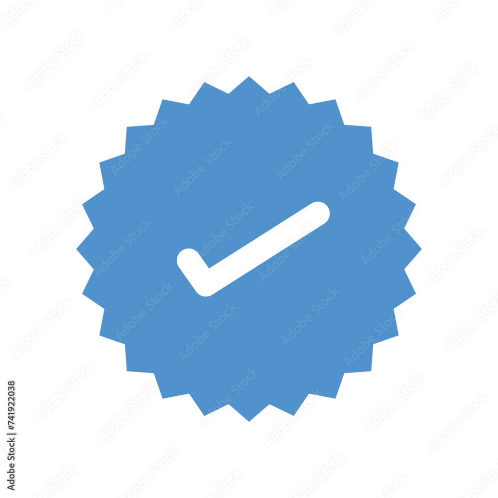 Blue tick verified badge icon vector. Social media official account tick symbol. Instagram verified badge icon. Vector Illustration. EPS File 516. Blue tick verified badge icon vector. Social media official account tick symbol. Instagram verified badge icon. Vector Illustration. EPS File 516.