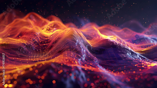visualization of fractal waves 3d image, Abstract colorful wave 4k ultra hd wallpaper 