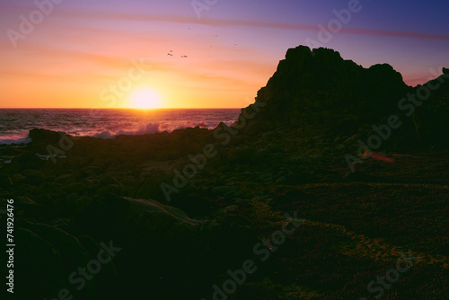 Crepusculo en las costas de chile