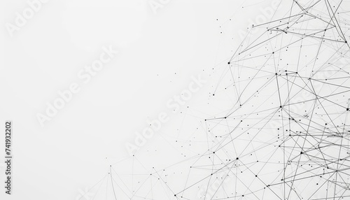 Abstract polygon molecules on white gray background for network technology concept with copy space.