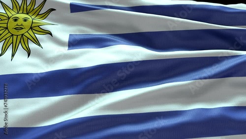 Uruguayan Spirit: Realistic Flag in Detailed Motion photo