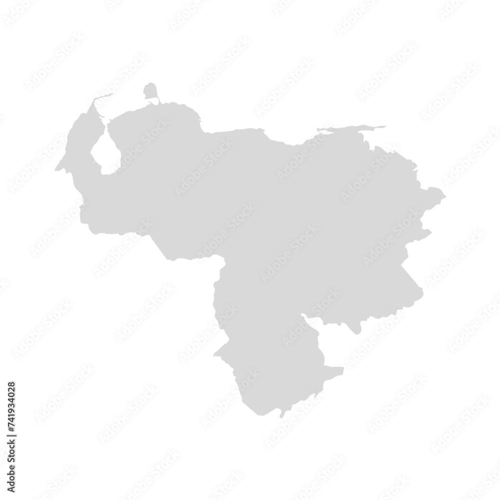 Venezuela vector map shape illustration. Venezuela republic silhouette