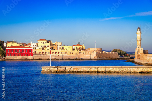 Chania, Greece: Old Venetian harbour of Chania on Crete, Greece