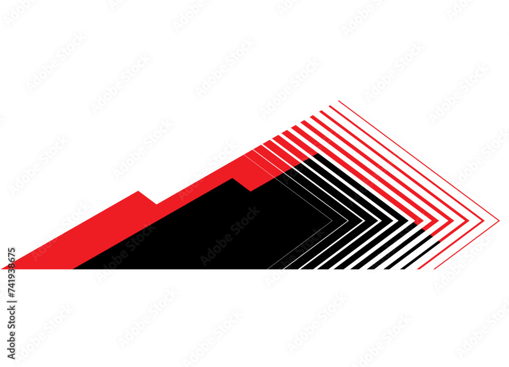 Black and red striped pattern on a white background. Pointer, arrow. Design element. Vector background.
Black and red striped pattern on a white background. Pointer, arrow. Design element. Vector background.