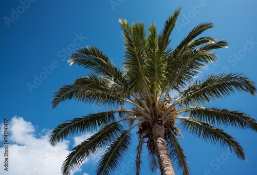 Summer beach background palm trees against blue sky banner panorama  travel destination. Tropical beach background with palm trees silhouette at sunset. Vintage effect. Meditation peaceful nature view