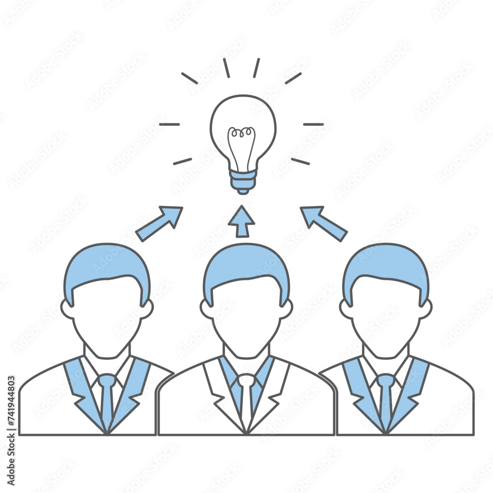 Businessmen team with an idea Business icon Vector Businessmen team with an idea Business icon Vector