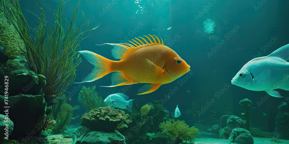 Naklejka premium fish in aquarium