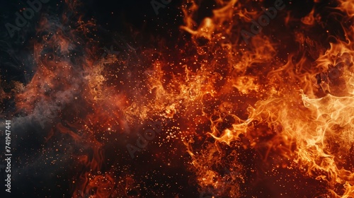 intense flames background generative ai © ThisDesign
