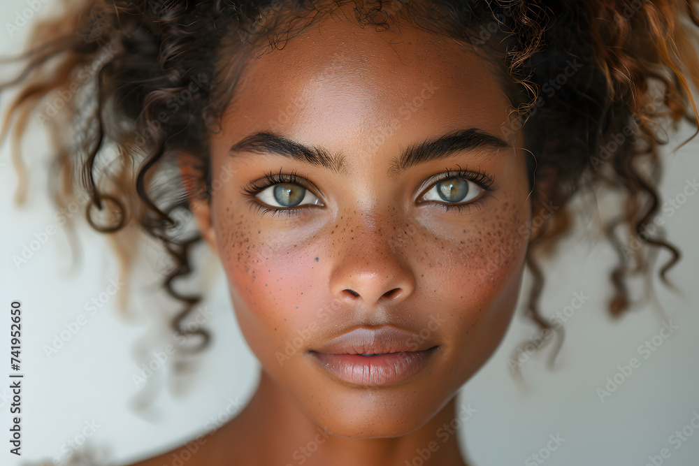Close Up Portrait of a Woman With Freckles Close Up Portrait of a Woman With Freckles