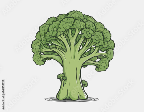 Fresh broccoli, vector illustration. hand drawing sketch