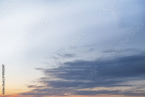 Blurred image of the beginning of the sunset on a summer day.