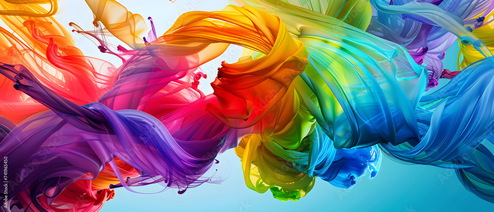 colorful wallpaper with metallic holographic 3d waves colorful wallpaper with metallic holographic 3d waves