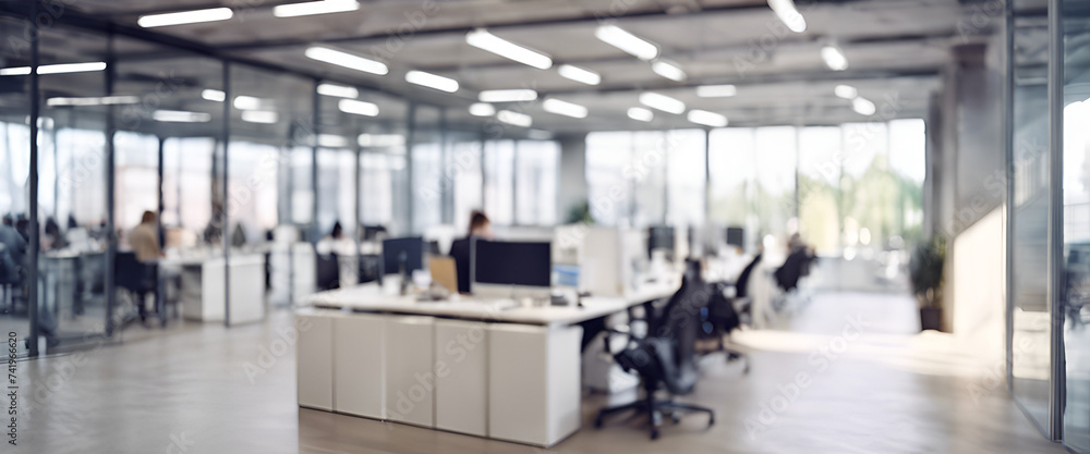 Contemporary Workplace Vibe: Blurred Open Space Office with Urban Chic Design, Inspiring Creativity and Professional Excellence - Blurred Open Space Office with People - Abstract Light Background Contemporary Workplace Vibe: Blurred Open Space Office with Urban Chic Design, Inspiring Creativity and Professional Excellence - Blurred Open Space Office with People - Abstract Light Background