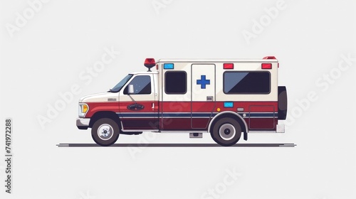 illustration of an ambulance on white background in high resolution and high quality HD