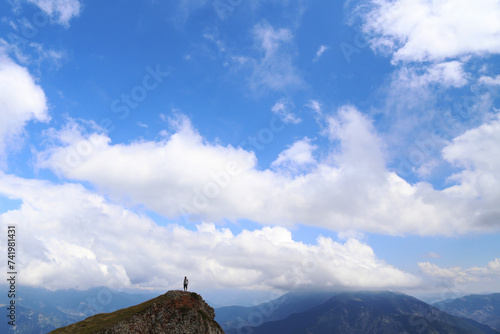 person on the top of the mountain