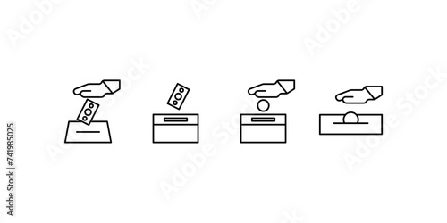 alms icon set isolated on white background. alms icon thin line outline linear alms symbol for logo, web, app, UI. icon simple sign. give alms,donation,charity.