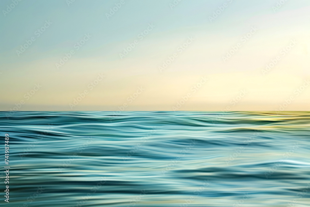 Obraz premium Serene ocean waves captured at sunset under a gradient sky