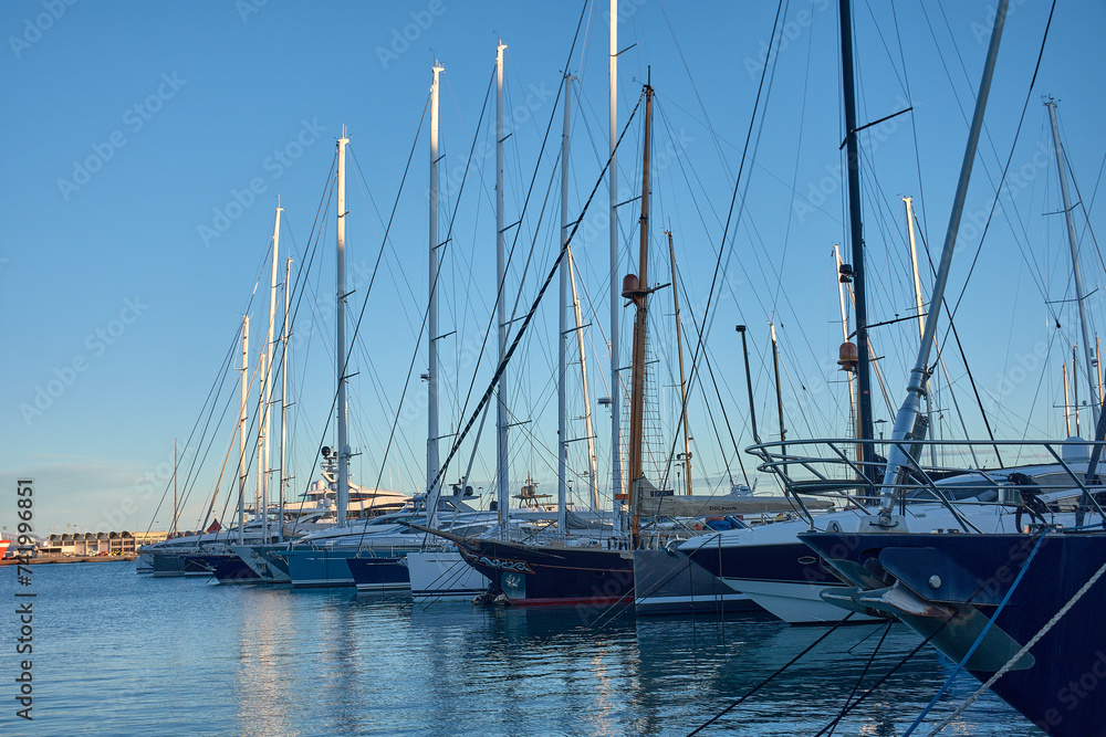 Yachts in the marina of Palma de Mallorca in Spain
