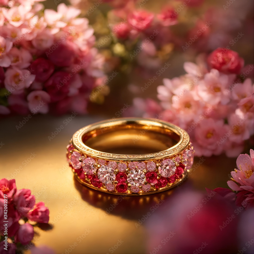 3D Golden Render Ring inspired from natural 3D Golden Render Ring inspired from natural