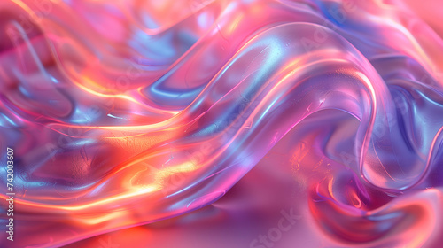 Fluid waves of color blend in an abstract  dreamlike texture