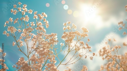 A summer sky adorned with natural bokeh created by sunlight