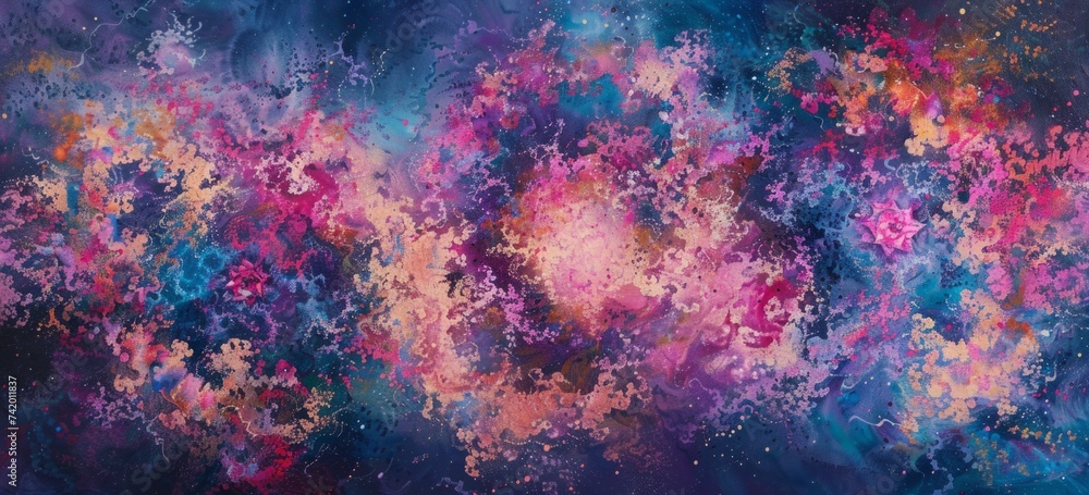 abstract blue and pink paint Generative AI