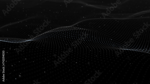 Data technology background. Plexus. Big data background. Connecting dots and lines on dark background. 3D rendering. photo