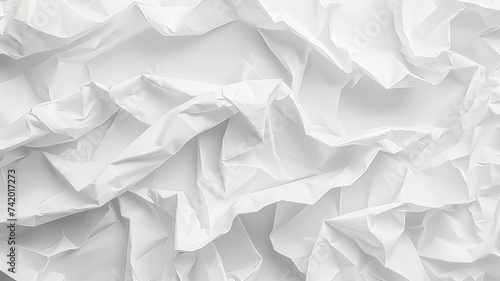 White Paper Texture background. Crumpled white paper abstract shape background with space paper for text - generative ai © Nia™