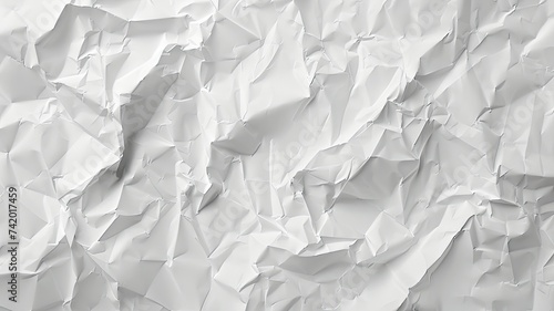 White Paper Texture background. Crumpled white paper abstract shape background with space paper for text - generative ai