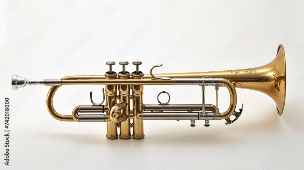 Obraz premium Trumpet isolated on a white