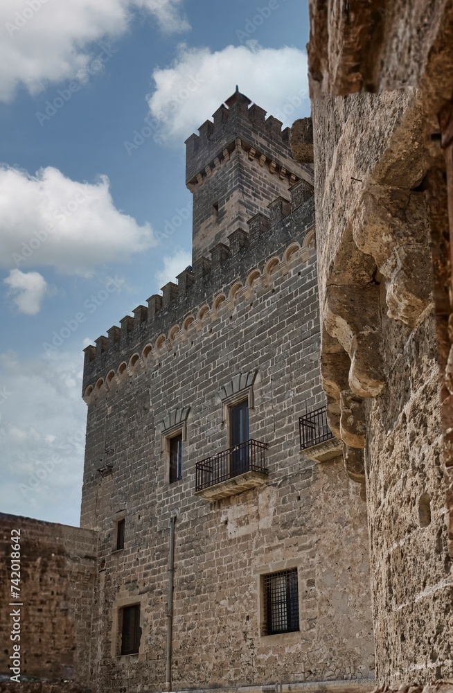 The Castello di Nardò is a castle in Nardò, Apulia, Italy. It was built in the 15th century by the Acquaviva family, who were the feudal lords of Nardò