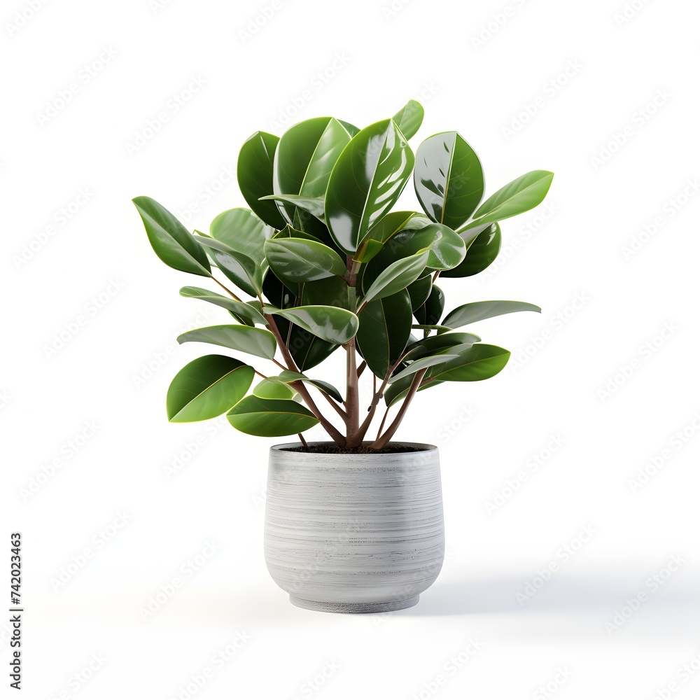 Indoor plant in a white pot isolated on white background Indoor plant in a white pot isolated on white background